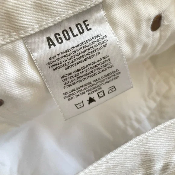 Agolde Parker Long Short White Denim High Rise Size 34 - Picture 8 of 11